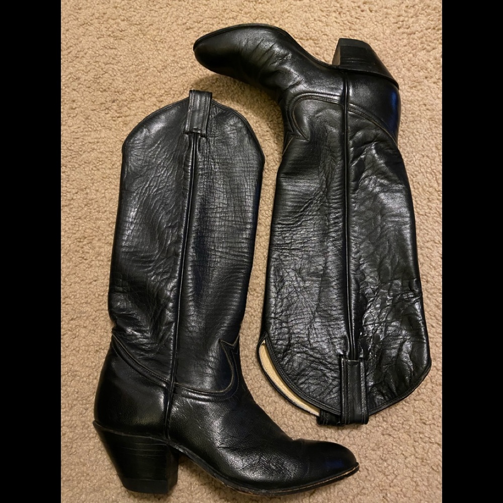 Tony Lama Vintage Black Leather Boots